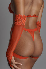 Camila Rojo lingerie set with gloves 